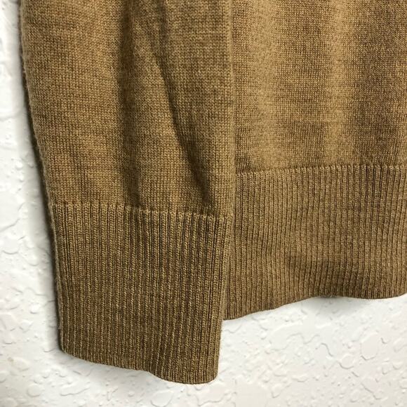 Tory Burch tan v neck button merino wool cardigan size Extra Small XS - flawed - Picture 12 of 13